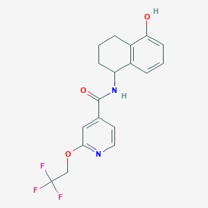 molecular formula C18H17F3N2O3 B6940468 N-(5-hydroxy-1,2,3,4-tetrahydronaphthalen-1-yl)-2-(2,2,2-trifluoroethoxy)pyridine-4-carboxamide 