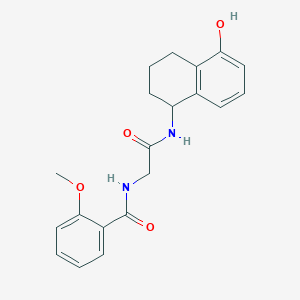 molecular formula C20H22N2O4 B6940478 N-[2-[(5-hydroxy-1,2,3,4-tetrahydronaphthalen-1-yl)amino]-2-oxoethyl]-2-methoxybenzamide 