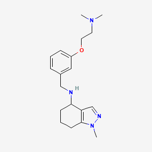 molecular formula C19H28N4O B6940569 N-[[3-[2-(dimethylamino)ethoxy]phenyl]methyl]-1-methyl-4,5,6,7-tetrahydroindazol-4-amine 