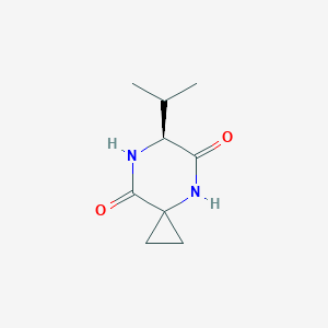 molecular formula C9H14N2O2 B069406 (6S)-6-propan-2-yl-4,7-diazaspiro[2.5]octane-5,8-dione CAS No. 193740-34-0