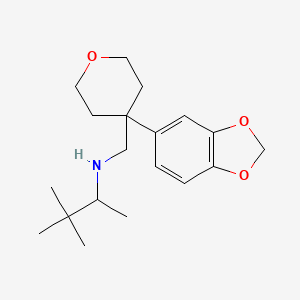 molecular formula C19H29NO3 B6940623 N-[[4-(1,3-benzodioxol-5-yl)oxan-4-yl]methyl]-3,3-dimethylbutan-2-amine 