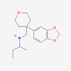 molecular formula C17H25NO3 B6940639 N-[[4-(1,3-benzodioxol-5-yl)oxan-4-yl]methyl]butan-2-amine 