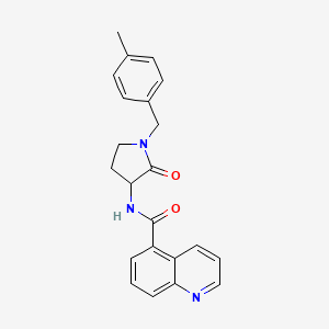 molecular formula C22H21N3O2 B6940653 N-[1-[(4-methylphenyl)methyl]-2-oxopyrrolidin-3-yl]quinoline-5-carboxamide 