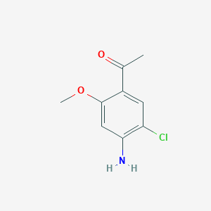molecular formula C9H10ClNO2 B069407 1-(4-Amino-5-chloro-2-methoxyphenyl)ethanone CAS No. 166816-08-6