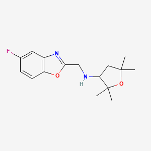 molecular formula C16H21FN2O2 B6940790 N-[(5-fluoro-1,3-benzoxazol-2-yl)methyl]-2,2,5,5-tetramethyloxolan-3-amine 