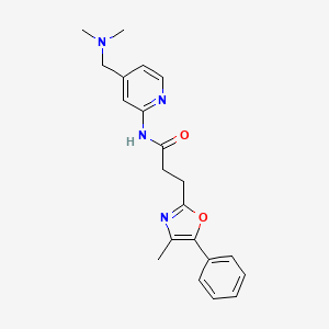 molecular formula C21H24N4O2 B6940864 N-[4-[(dimethylamino)methyl]pyridin-2-yl]-3-(4-methyl-5-phenyl-1,3-oxazol-2-yl)propanamide 