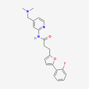 molecular formula C21H22FN3O2 B6940885 N-[4-[(dimethylamino)methyl]pyridin-2-yl]-3-[5-(2-fluorophenyl)furan-2-yl]propanamide 