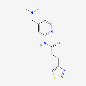 molecular formula C14H18N4OS B6940899 N-[4-[(dimethylamino)methyl]pyridin-2-yl]-3-(1,3-thiazol-4-yl)propanamide 