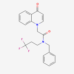 molecular formula C21H19F3N2O2 B6940923 N-benzyl-2-(4-oxoquinolin-1-yl)-N-(3,3,3-trifluoropropyl)acetamide 