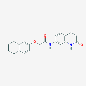 molecular formula C21H22N2O3 B6940926 N-(2-oxo-3,4-dihydro-1H-quinolin-7-yl)-2-(5,6,7,8-tetrahydronaphthalen-2-yloxy)acetamide 