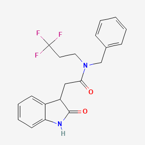 molecular formula C20H19F3N2O2 B6940945 N-benzyl-2-(2-oxo-1,3-dihydroindol-3-yl)-N-(3,3,3-trifluoropropyl)acetamide 