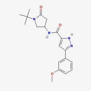 molecular formula C19H24N4O3 B6940972 N-(1-tert-butyl-5-oxopyrrolidin-3-yl)-3-(3-methoxyphenyl)-1H-pyrazole-5-carboxamide 