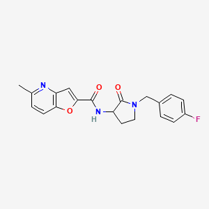 molecular formula C20H18FN3O3 B6940997 N-[1-[(4-fluorophenyl)methyl]-2-oxopyrrolidin-3-yl]-5-methylfuro[3,2-b]pyridine-2-carboxamide 