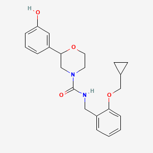 molecular formula C22H26N2O4 B6941000 N-[[2-(cyclopropylmethoxy)phenyl]methyl]-2-(3-hydroxyphenyl)morpholine-4-carboxamide 