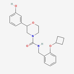 molecular formula C22H26N2O4 B6941005 N-[(2-cyclobutyloxyphenyl)methyl]-2-(3-hydroxyphenyl)morpholine-4-carboxamide 