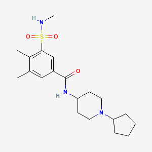 molecular formula C20H31N3O3S B6941007 N-(1-cyclopentylpiperidin-4-yl)-3,4-dimethyl-5-(methylsulfamoyl)benzamide 