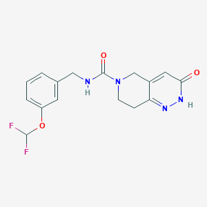 molecular formula C16H16F2N4O3 B6941053 N-[[3-(difluoromethoxy)phenyl]methyl]-3-oxo-2,5,7,8-tetrahydropyrido[4,3-c]pyridazine-6-carboxamide 