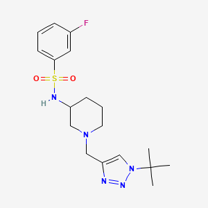 molecular formula C18H26FN5O2S B6941155 N-[1-[(1-tert-butyltriazol-4-yl)methyl]piperidin-3-yl]-3-fluorobenzenesulfonamide 