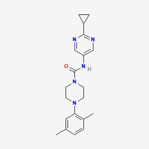molecular formula C20H25N5O B6941167 N-(2-cyclopropylpyrimidin-5-yl)-4-(2,5-dimethylphenyl)piperazine-1-carboxamide 