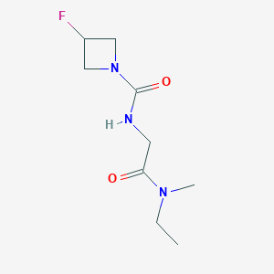 molecular formula C9H16FN3O2 B6941194 N-[2-[ethyl(methyl)amino]-2-oxoethyl]-3-fluoroazetidine-1-carboxamide 