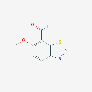 molecular formula C10H9NO2S B069412 6-Methoxy-2-methyl-1,3-benzothiazole-7-carbaldehyde CAS No. 190270-91-8