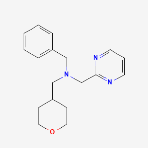 molecular formula C18H23N3O B6941253 N-benzyl-1-(oxan-4-yl)-N-(pyrimidin-2-ylmethyl)methanamine 
