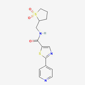 molecular formula C14H15N3O3S2 B6941321 N-[(1,1-dioxothiolan-2-yl)methyl]-2-pyridin-4-yl-1,3-thiazole-5-carboxamide 