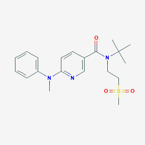 molecular formula C20H27N3O3S B6941330 N-tert-butyl-6-(N-methylanilino)-N-(2-methylsulfonylethyl)pyridine-3-carboxamide 