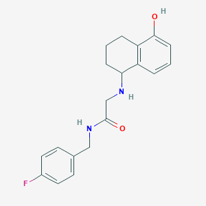 molecular formula C19H21FN2O2 B6941340 N-[(4-fluorophenyl)methyl]-2-[(5-hydroxy-1,2,3,4-tetrahydronaphthalen-1-yl)amino]acetamide 