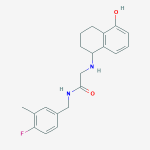 molecular formula C20H23FN2O2 B6941355 N-[(4-fluoro-3-methylphenyl)methyl]-2-[(5-hydroxy-1,2,3,4-tetrahydronaphthalen-1-yl)amino]acetamide 