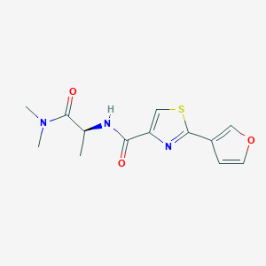 molecular formula C13H15N3O3S B6941507 N-[(2S)-1-(dimethylamino)-1-oxopropan-2-yl]-2-(furan-3-yl)-1,3-thiazole-4-carboxamide 