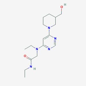 molecular formula C16H27N5O2 B6941588 N-ethyl-2-[ethyl-[6-[3-(hydroxymethyl)piperidin-1-yl]pyrimidin-4-yl]amino]acetamide 