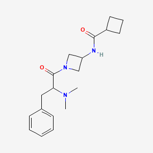 molecular formula C19H27N3O2 B6941610 N-[1-[2-(dimethylamino)-3-phenylpropanoyl]azetidin-3-yl]cyclobutanecarboxamide 