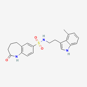 molecular formula C21H23N3O3S B6941635 N-[2-(4-methyl-1H-indol-3-yl)ethyl]-2-oxo-1,3,4,5-tetrahydro-1-benzazepine-7-sulfonamide 
