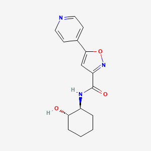 molecular formula C15H17N3O3 B6941839 N-[(1S,2S)-2-hydroxycyclohexyl]-5-pyridin-4-yl-1,2-oxazole-3-carboxamide 