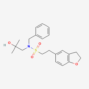 molecular formula C21H27NO4S B6941867 N-benzyl-2-(2,3-dihydro-1-benzofuran-5-yl)-N-(2-hydroxy-2-methylpropyl)ethanesulfonamide 
