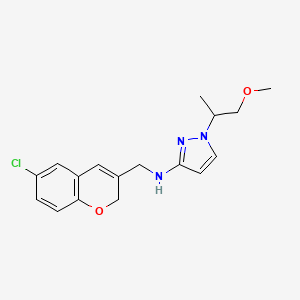 molecular formula C17H20ClN3O2 B6941884 N-[(6-chloro-2H-chromen-3-yl)methyl]-1-(1-methoxypropan-2-yl)pyrazol-3-amine 