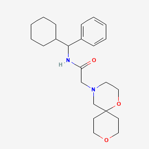 molecular formula C23H34N2O3 B6941976 N-[cyclohexyl(phenyl)methyl]-2-(1,9-dioxa-4-azaspiro[5.5]undecan-4-yl)acetamide 
