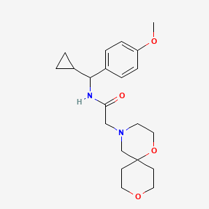 molecular formula C21H30N2O4 B6942013 N-[cyclopropyl-(4-methoxyphenyl)methyl]-2-(1,9-dioxa-4-azaspiro[5.5]undecan-4-yl)acetamide 