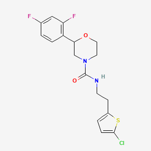 molecular formula C17H17ClF2N2O2S B6942068 N-[2-(5-chlorothiophen-2-yl)ethyl]-2-(2,4-difluorophenyl)morpholine-4-carboxamide 