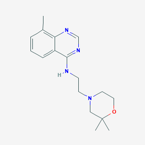 molecular formula C17H24N4O B6942140 N-[2-(2,2-dimethylmorpholin-4-yl)ethyl]-8-methylquinazolin-4-amine 