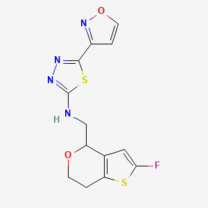 molecular formula C13H11FN4O2S2 B6942160 N-[(2-fluoro-6,7-dihydro-4H-thieno[3,2-c]pyran-4-yl)methyl]-5-(1,2-oxazol-3-yl)-1,3,4-thiadiazol-2-amine 