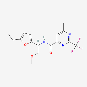 molecular formula C16H18F3N3O3 B6942211 N-[1-(5-ethylfuran-2-yl)-2-methoxyethyl]-6-methyl-2-(trifluoromethyl)pyrimidine-4-carboxamide 