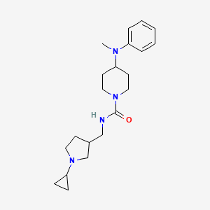 molecular formula C21H32N4O B6942251 N-[(1-cyclopropylpyrrolidin-3-yl)methyl]-4-(N-methylanilino)piperidine-1-carboxamide 