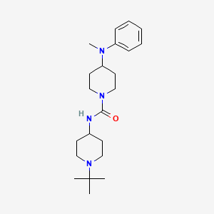 molecular formula C22H36N4O B6942279 N-(1-tert-butylpiperidin-4-yl)-4-(N-methylanilino)piperidine-1-carboxamide 