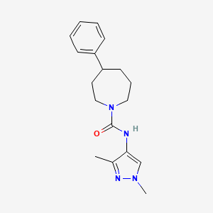 molecular formula C18H24N4O B6942314 N-(1,3-dimethylpyrazol-4-yl)-4-phenylazepane-1-carboxamide 