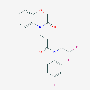 molecular formula C19H17F3N2O3 B6942461 N-(2,2-difluoroethyl)-N-(4-fluorophenyl)-3-(3-oxo-1,4-benzoxazin-4-yl)propanamide 