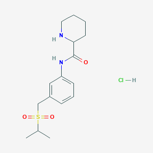 molecular formula C16H25ClN2O3S B6942501 N-[3-(propan-2-ylsulfonylmethyl)phenyl]piperidine-2-carboxamide;hydrochloride 