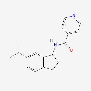 molecular formula C18H20N2O B6942567 N-(6-propan-2-yl-2,3-dihydro-1H-inden-1-yl)pyridine-4-carboxamide 