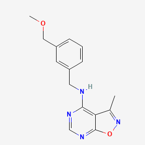 molecular formula C15H16N4O2 B6942632 N-[[3-(methoxymethyl)phenyl]methyl]-3-methyl-[1,2]oxazolo[5,4-d]pyrimidin-4-amine 